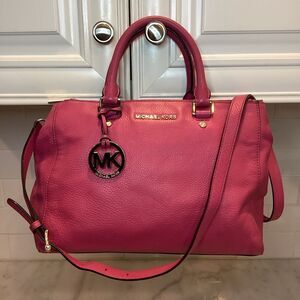 Michael Kors Bag Purse Handbag Pocketbook Leather Sutton Satchel Crossbody Pink